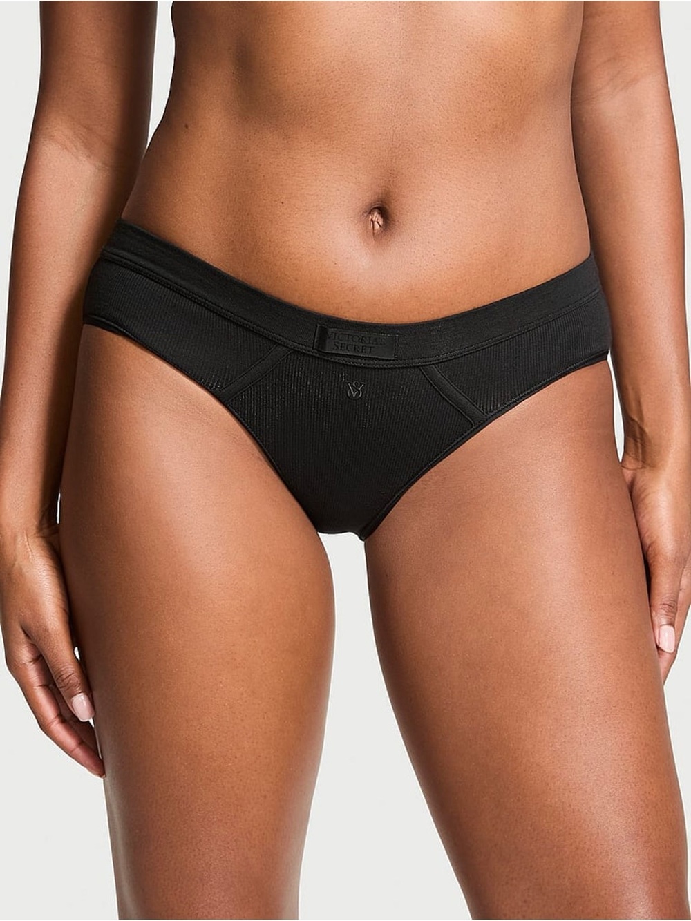 Victoria's Secret Black Ribbed Bikini Brief